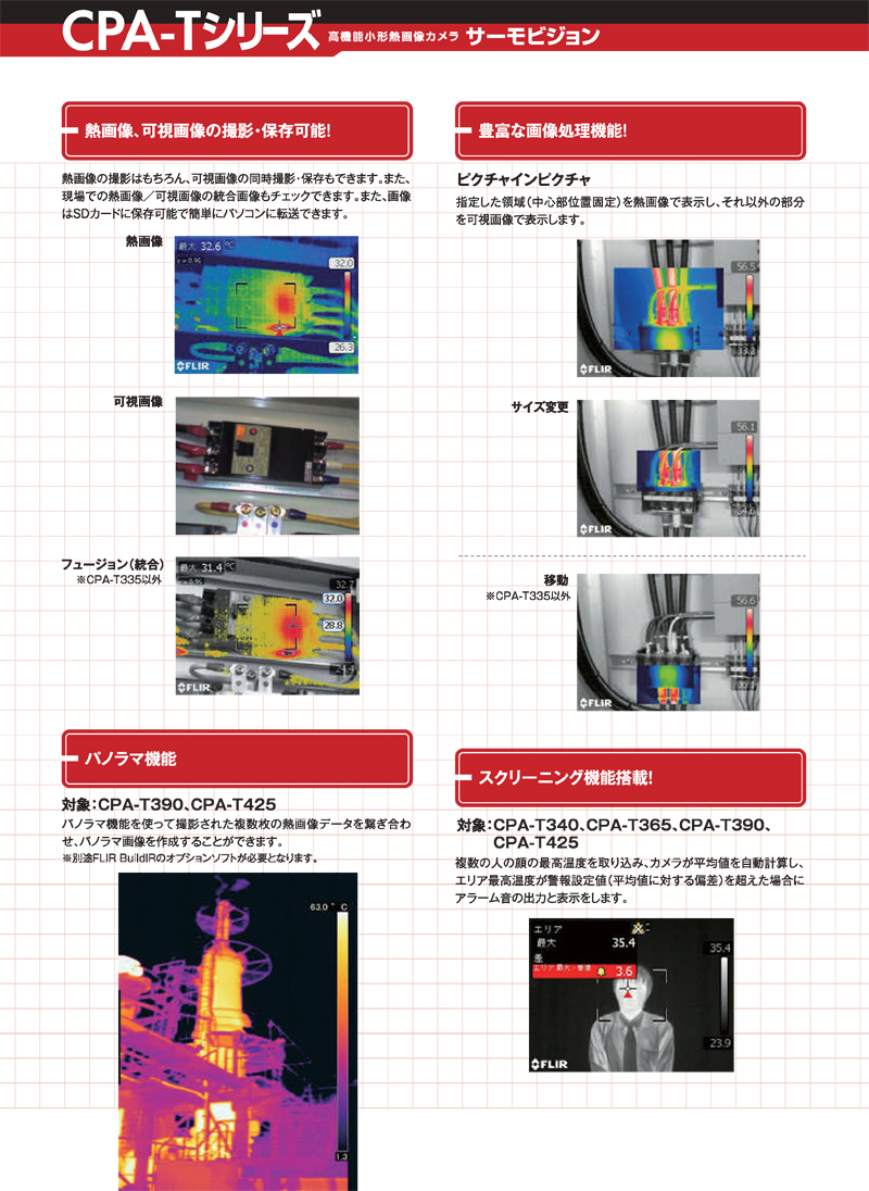 赤外線サーモグラフィー　サーモカメラ　CPA-T335シリーズ